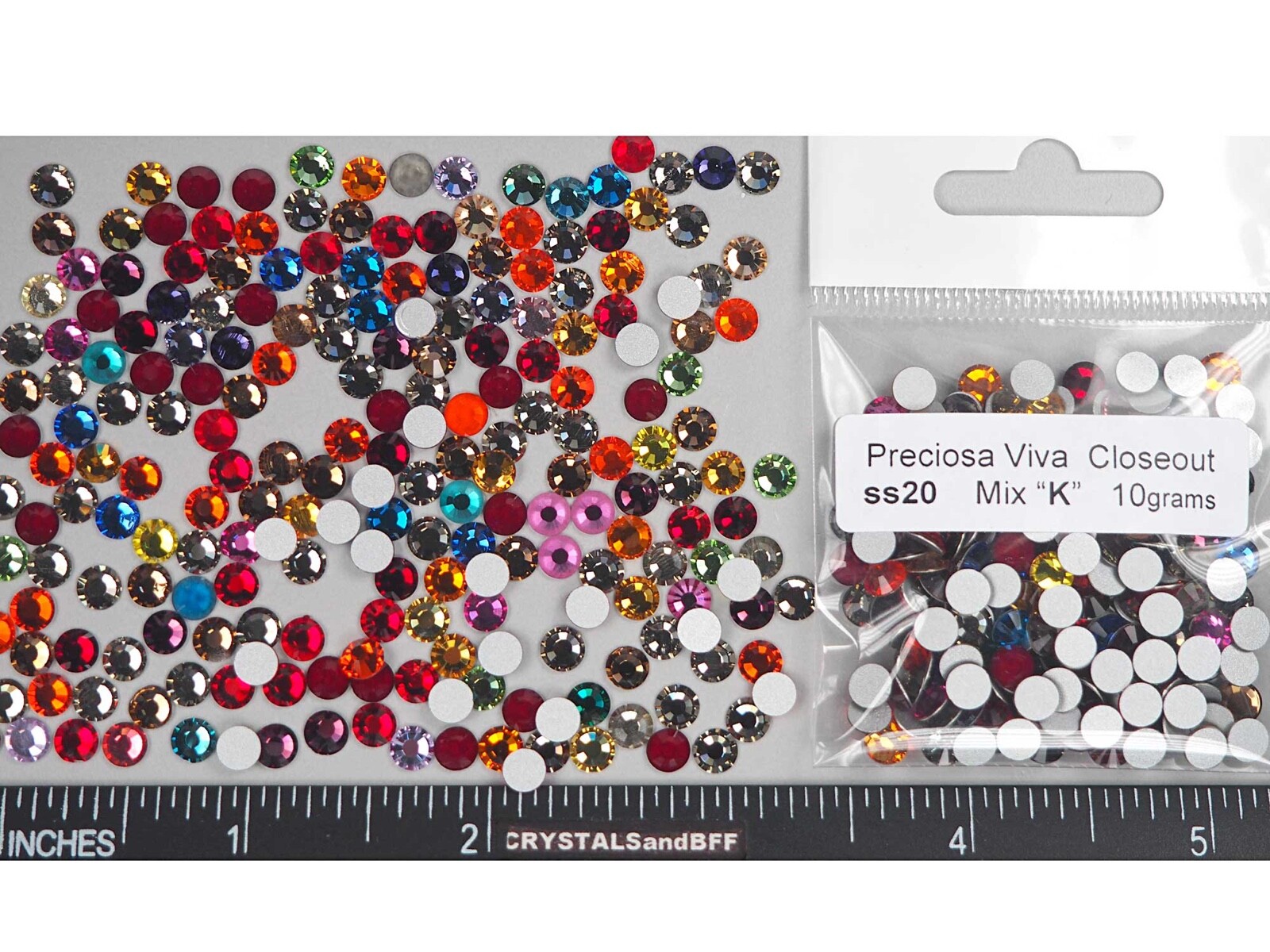 Color Mix “K” CLOSEOUT, Preciosa VIVA Genuine Czech Rhinestones ss20, 5mm, 20ss
