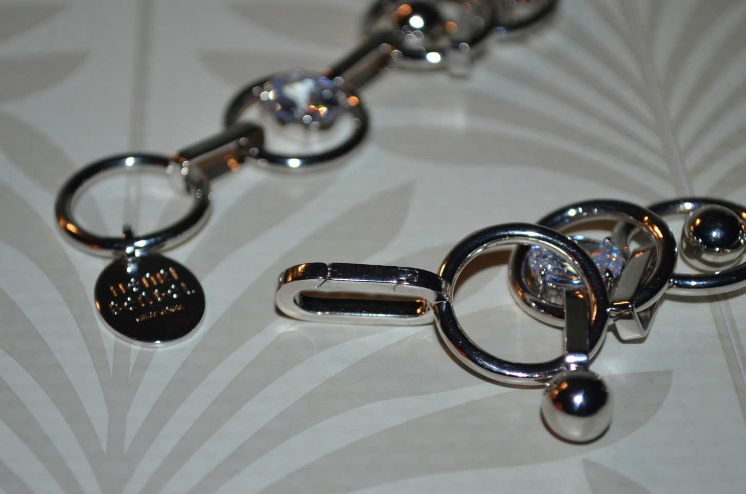 HENRI BENDEL SABRINA GEM COLLAR NECKLACE SILVER