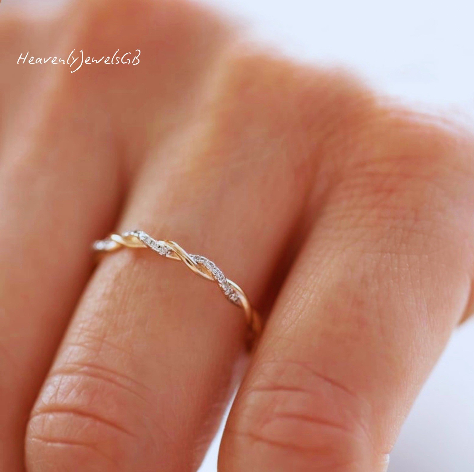 18k Gold Plated 925 Sterling Silver Dainty Cubic Zircon Wrapped Thin Ring