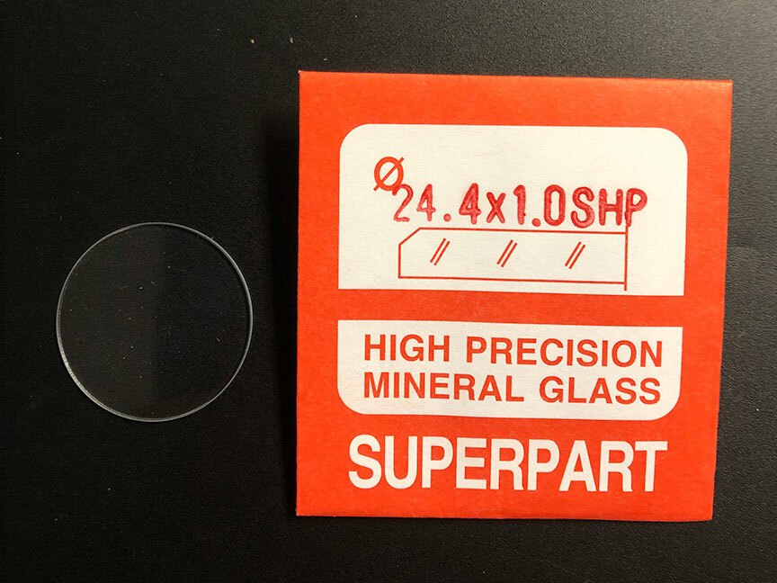 1.0mm Thick Flat Round Mineral Glass Watch Crystal 24.1mm – 25.0mm Diameter