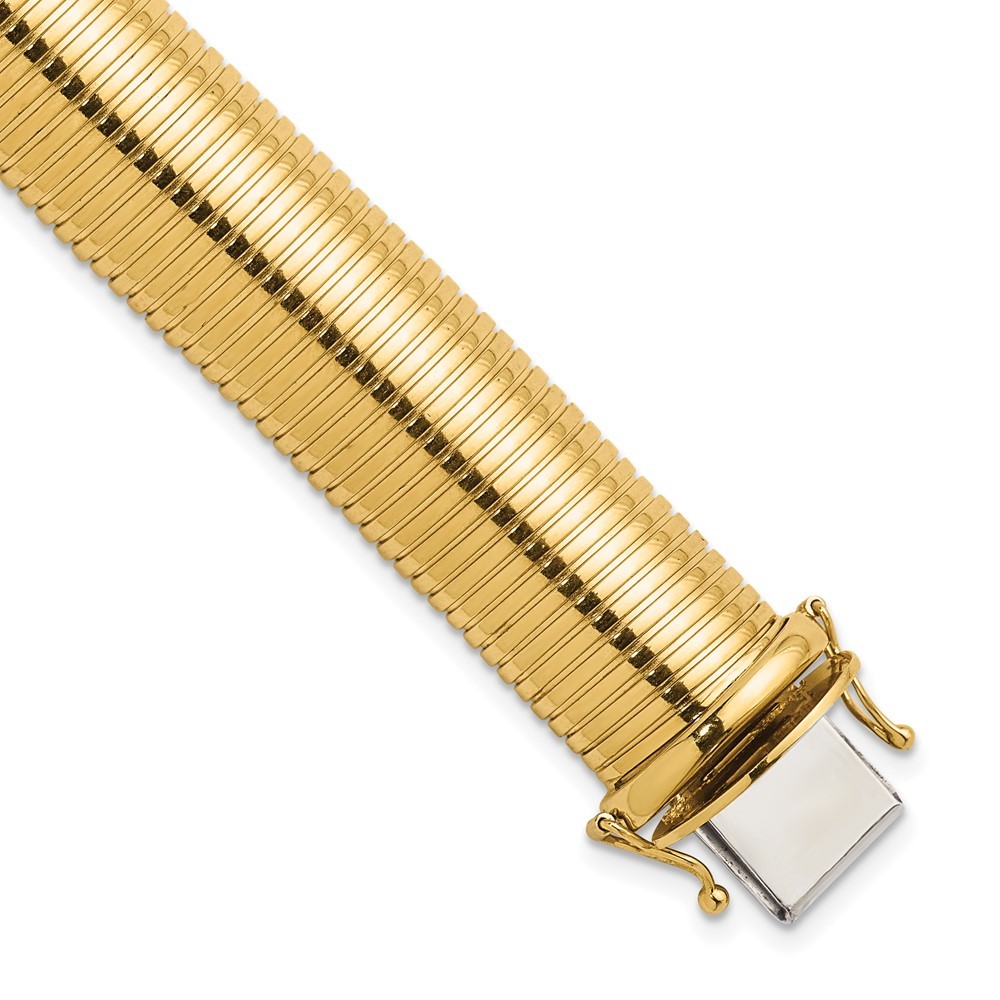 14K Yellow Gold Polished 14.7mm Omega Bracelet 7.25″