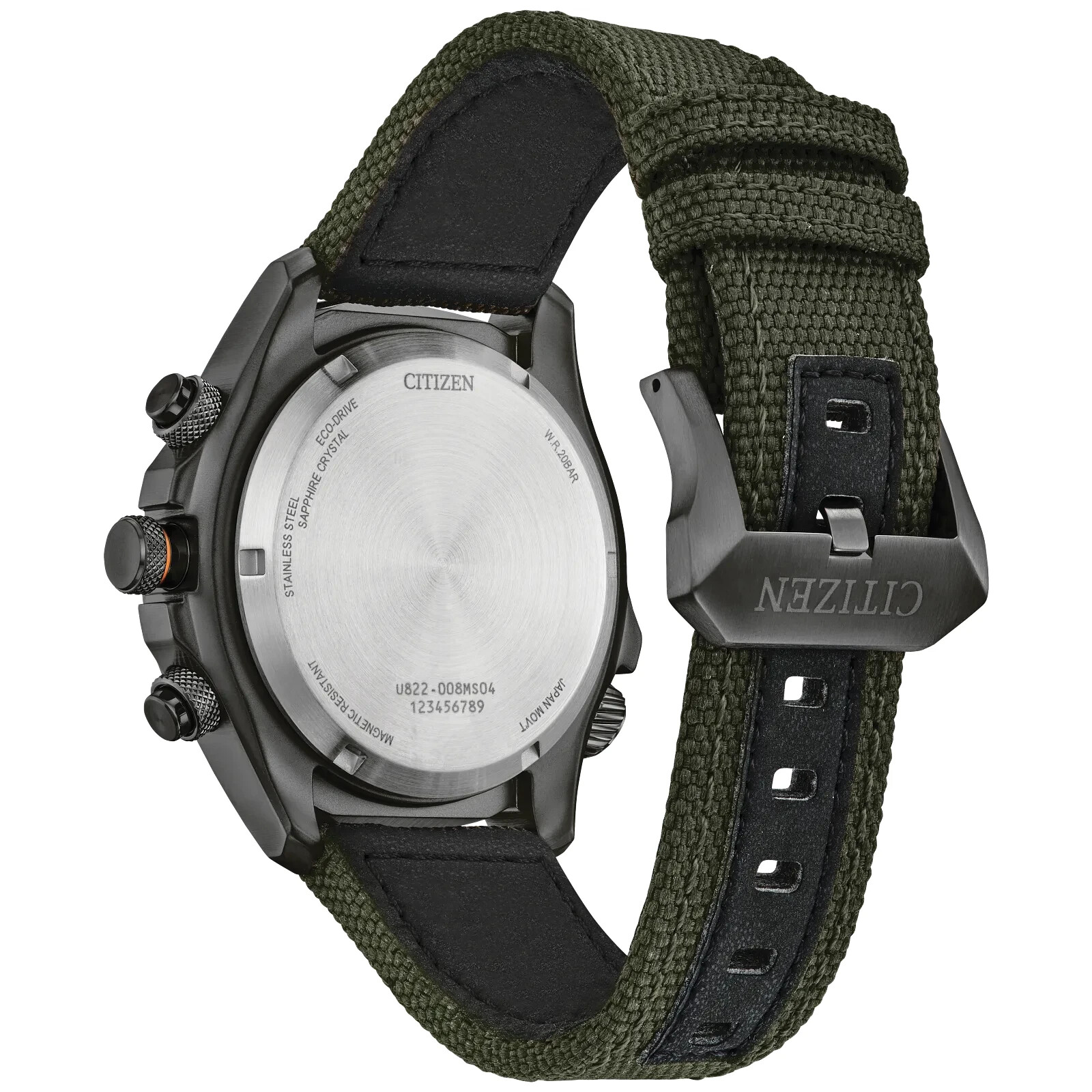 Citizen Men’s Eco-Drive Chronograph Alarm Perpetual Green Watch 43MM JV1005-02W