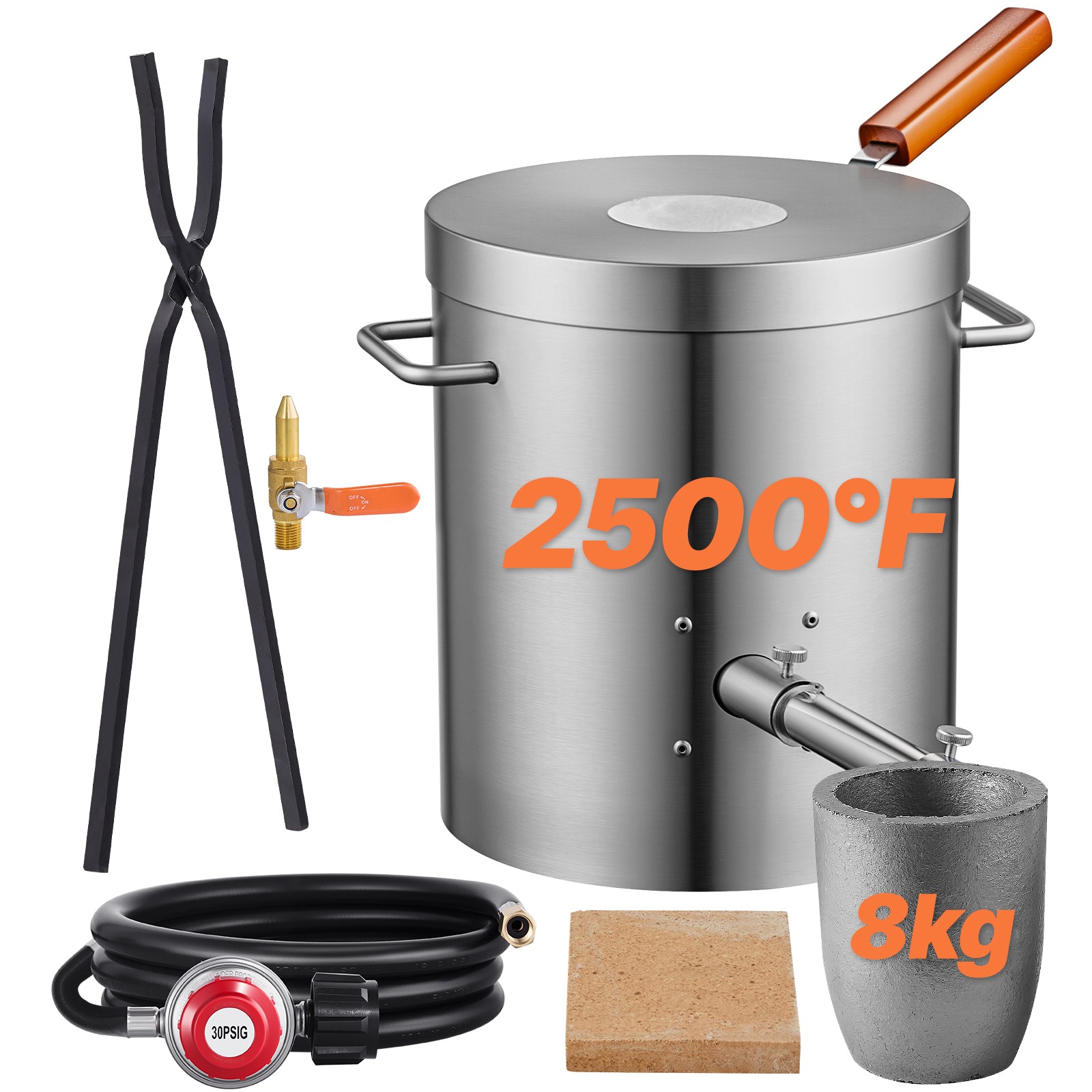 Uimoso Propane Metal Furnace Kit 8KG/18lbs with Crucible and Tongs