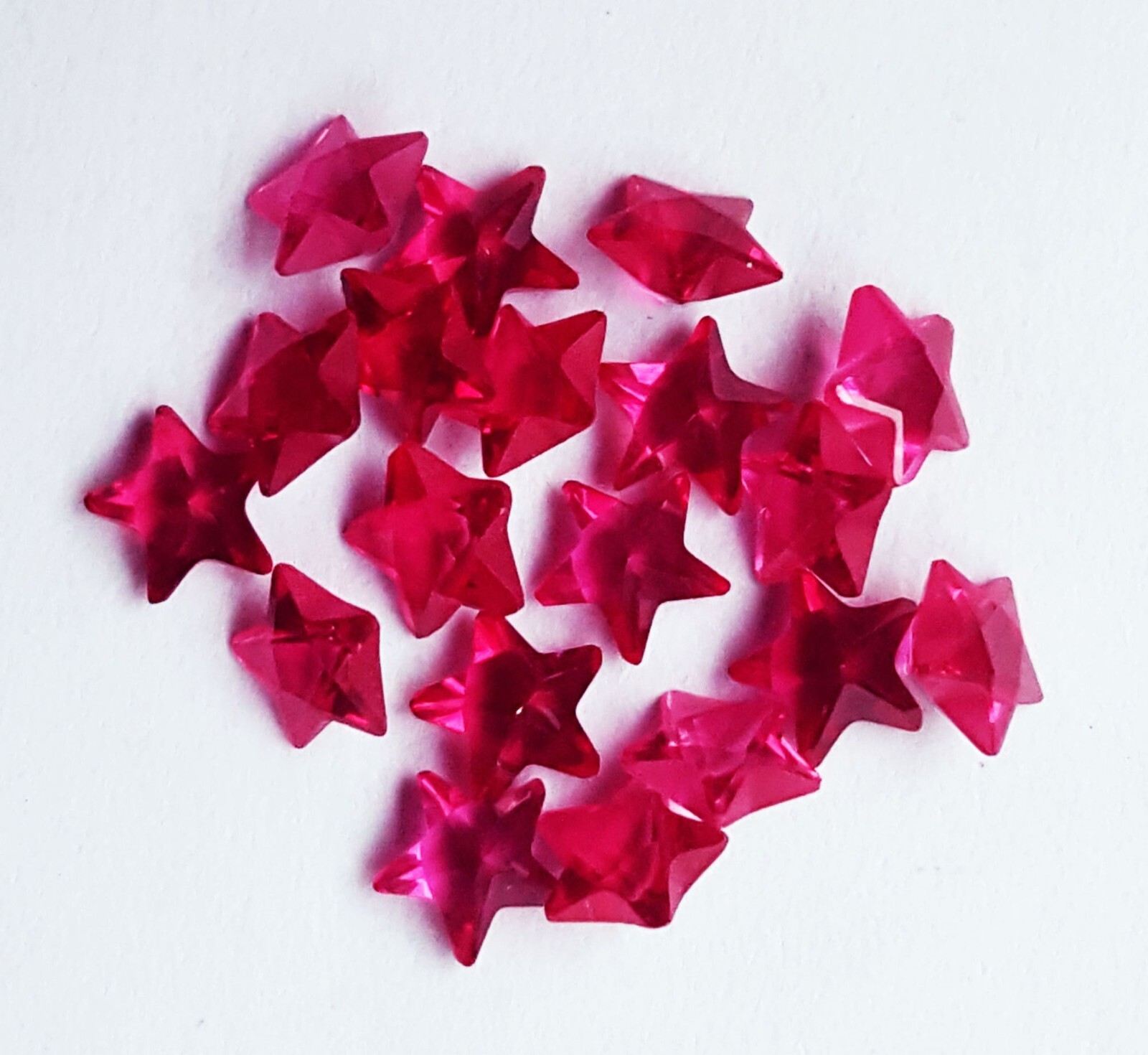 7 MM 5 Pcs Natural Red Ruby Star Cut Certified Loose Gemstone Lot