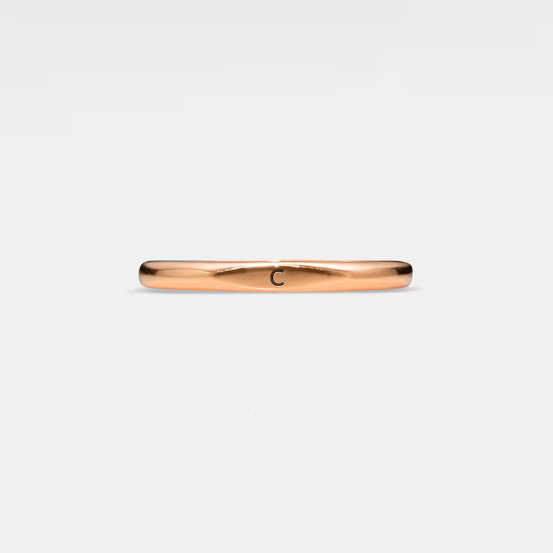 Custom Letter Stacking Couple Ring in 925 Sterling Silver