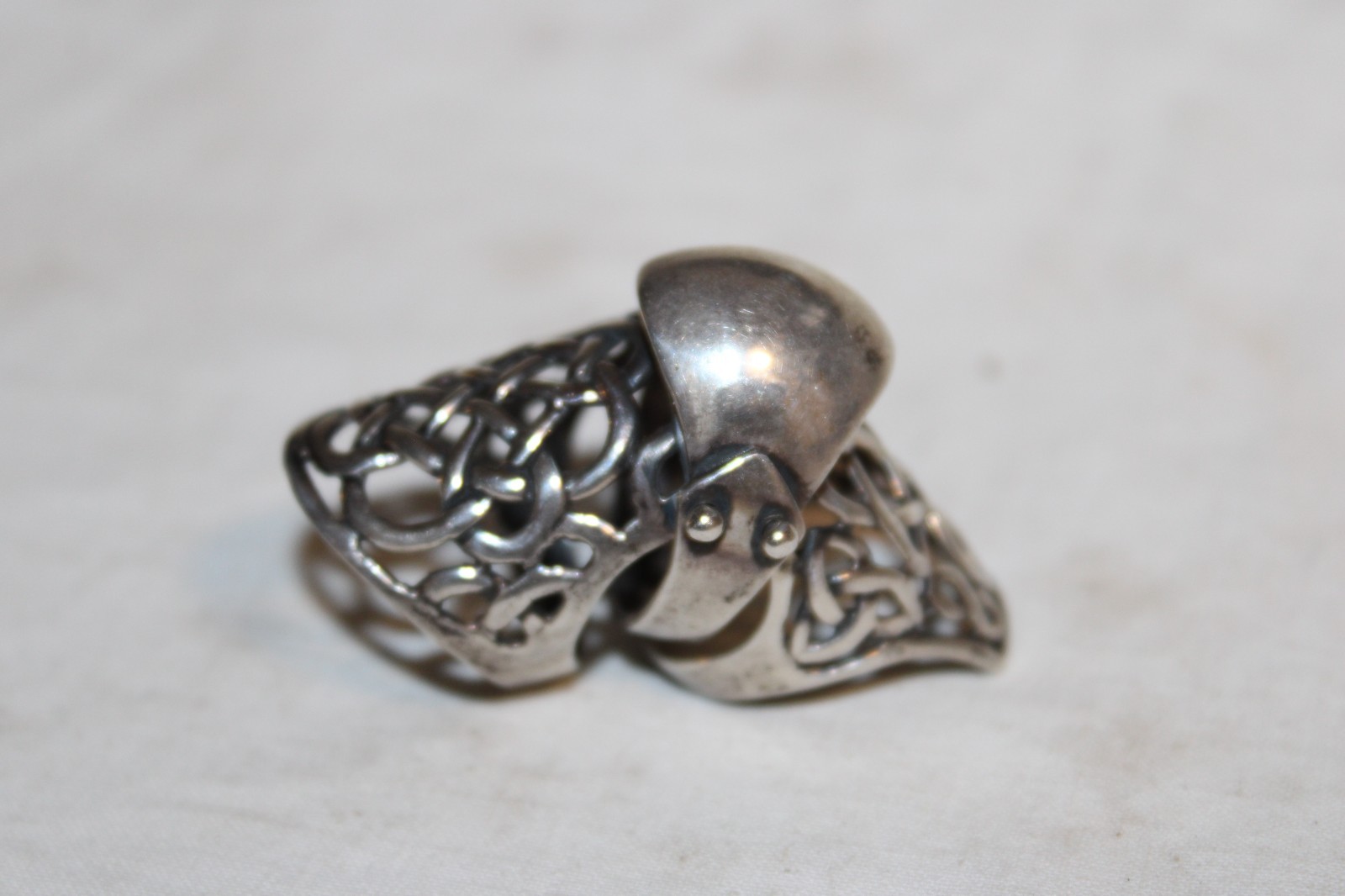 Vintage Full Finger Armor Joint Knuckle Men Women 925 Sterling Silver Ring