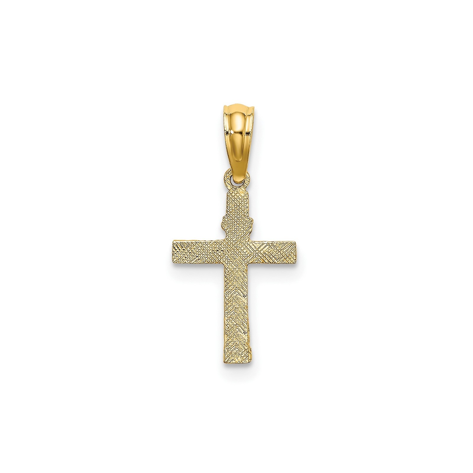 10k Yellow Gold Vintage Cross Pendant Necklace for Men Women Religious Charm