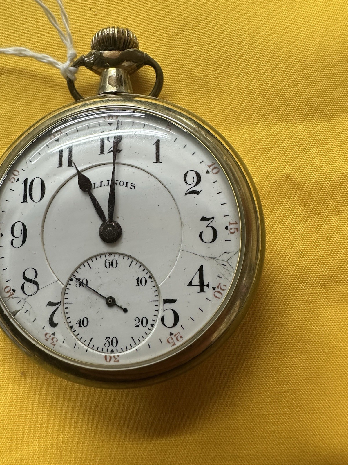 Illinois Grade 706 Model 9 16s 19j Double Roller 1921 Picket Watch RUNS