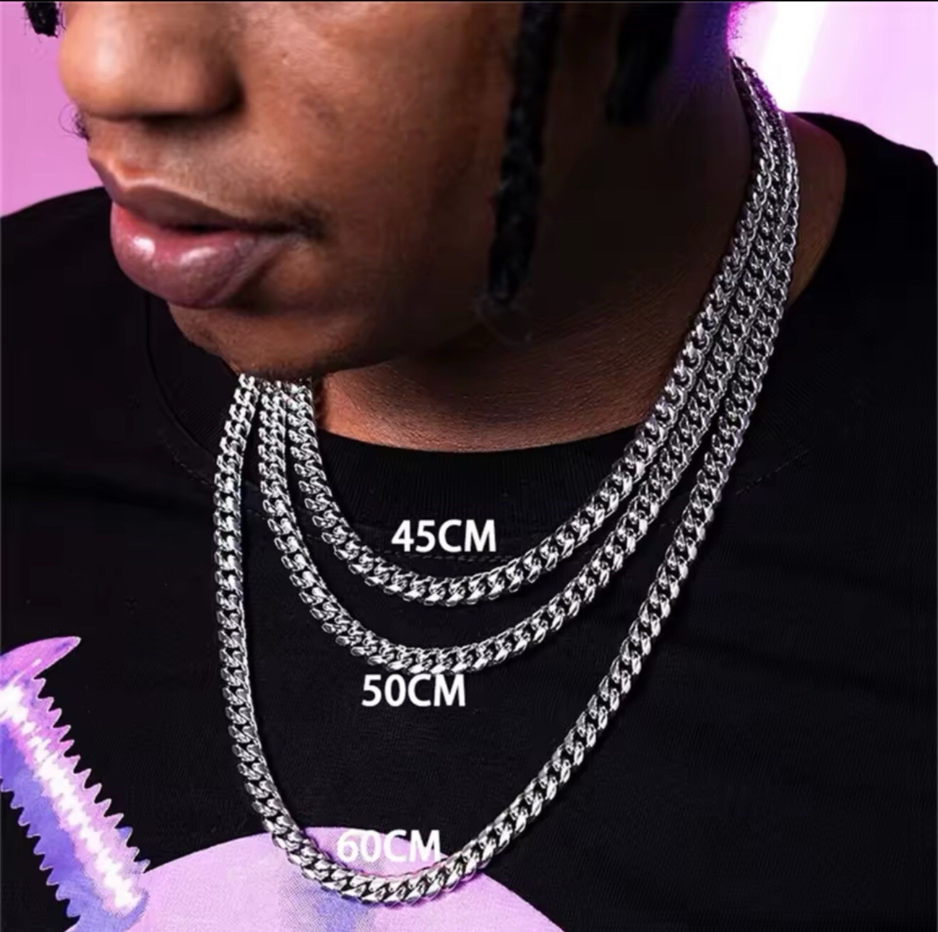 Basic Punk Stainless Steel 5mm | 60cmL Cuban Necklaces For Men Women Chain Metal