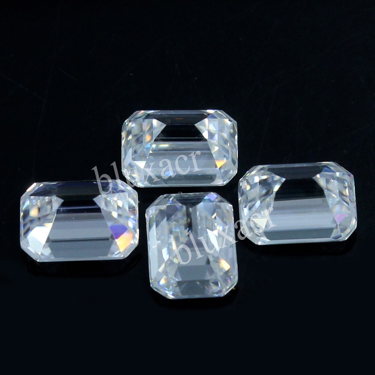 Natural D Color VVS1 Excellant Cut 4.5×3.5 MM Emerald White Diamond 4 Pcs Lot