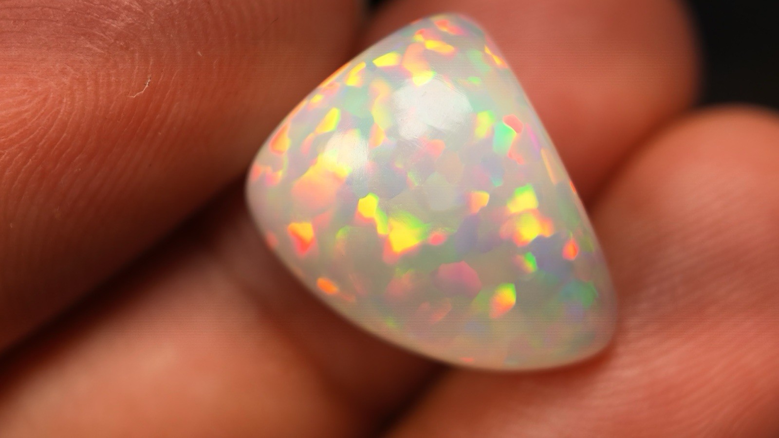 Natural Ethiopian Opal 9.7 Ct Triangle Cabochon Loose Gemstone 16.55×13.45mm