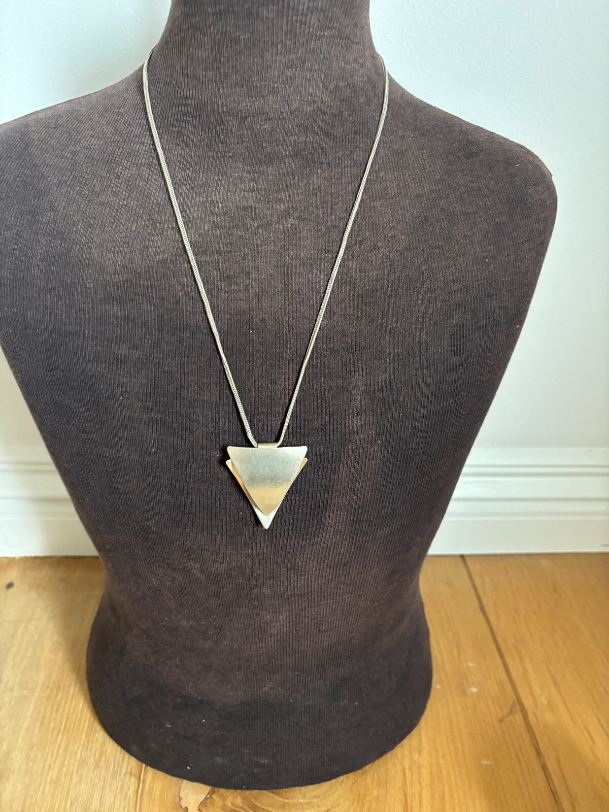 Scottish Silver Modernist Pendant Hallmarked Edinburgh 20 grams with 60cm Chain