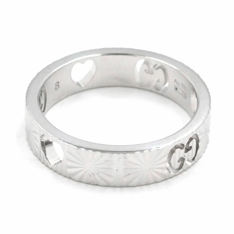 Gucci Icon Heart Ring US 4.5 K18WG Interlocking G Slim GG Logo