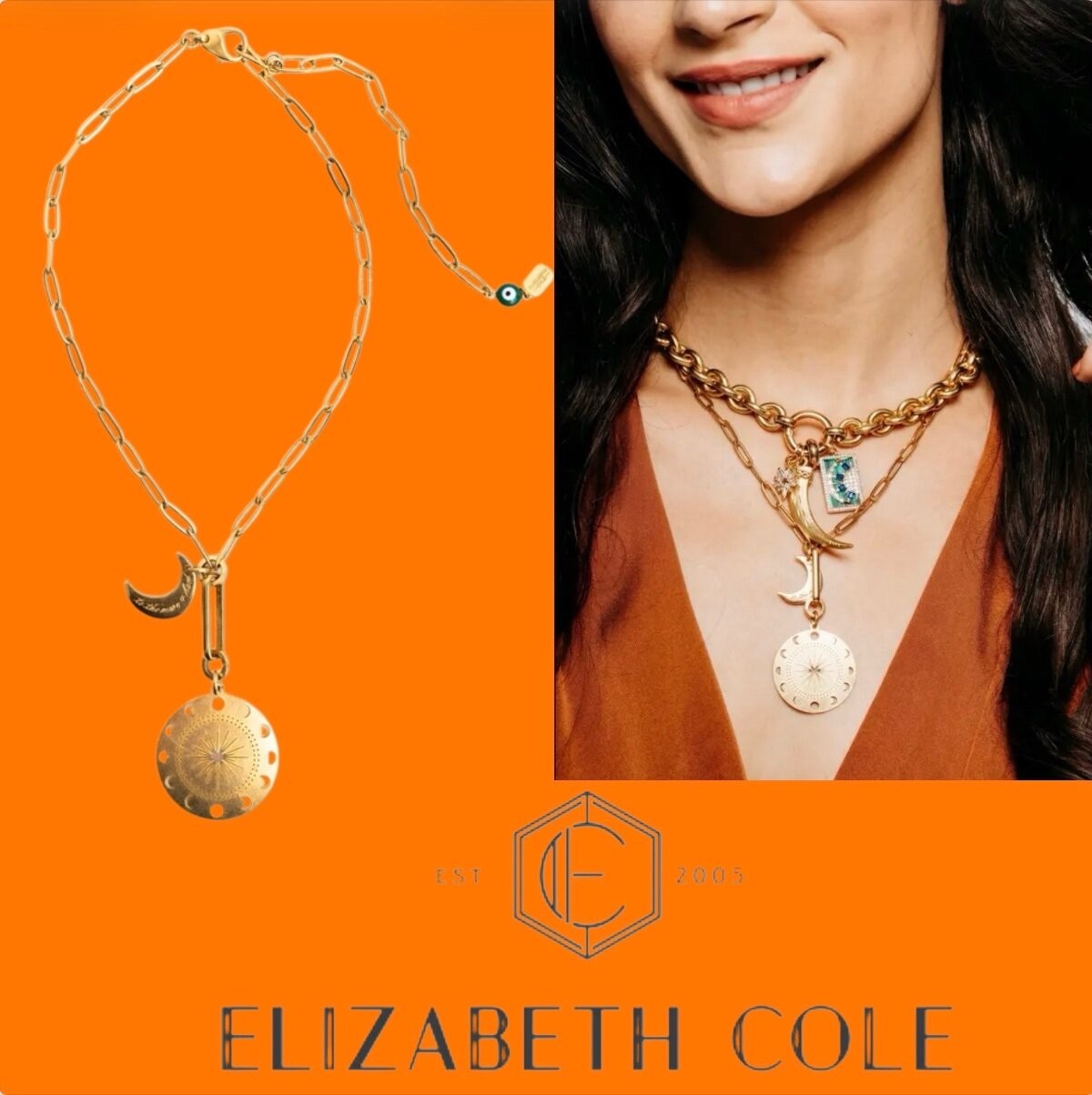 Elizabeth Cole Dream Necklace 24K Gold Plated Jewelry Gift