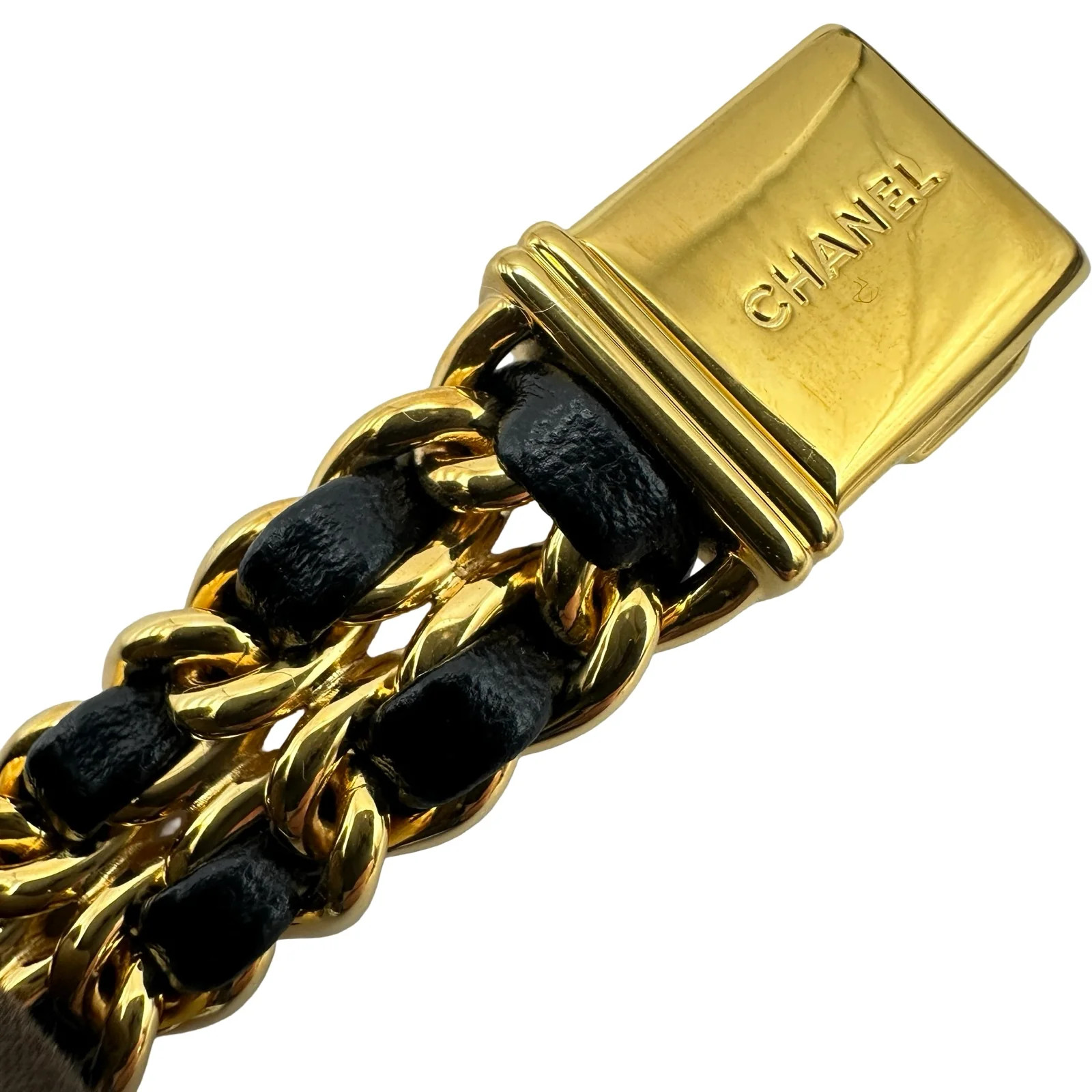 Chanel Première S H0001 20mm Gold Black Dial Quartz Watch OKW2044