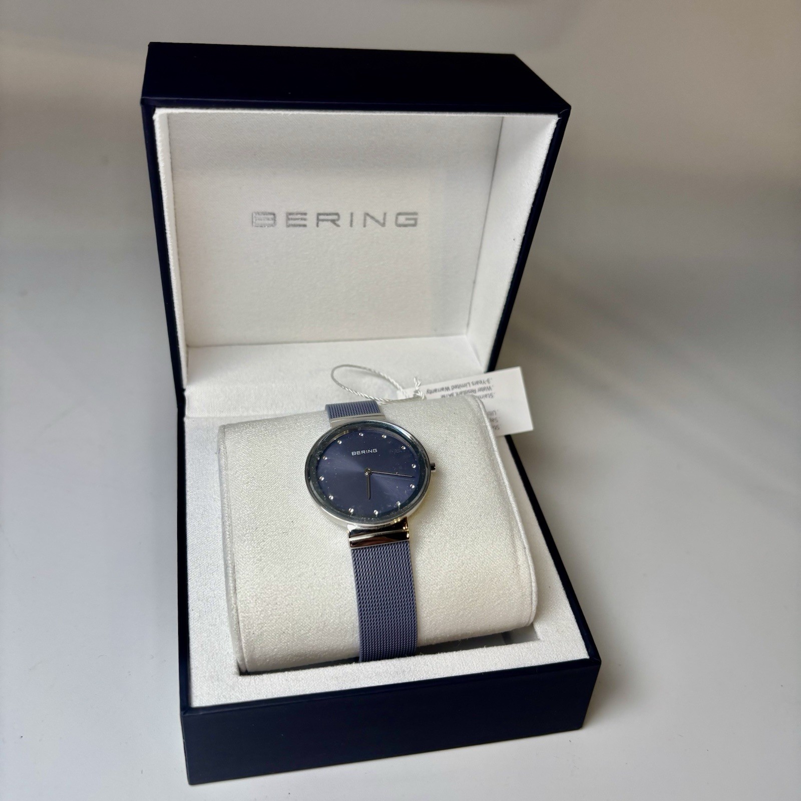 Bering Classic Stainless Steel Lavender Dial Ladies Quartz 31mm Watch 10131-909