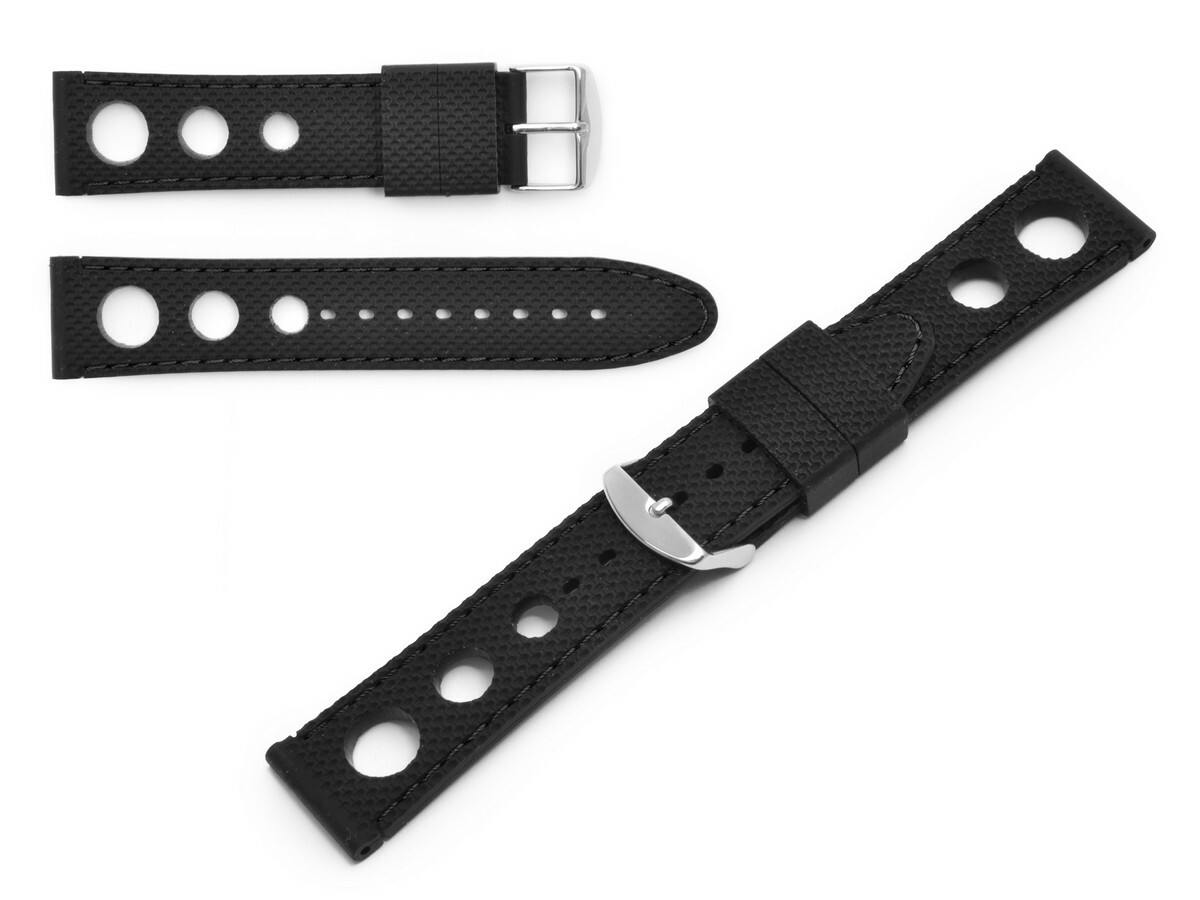 WATCH STRAP SILICON RUBBER TRAVELLER RALLY WATERPROOF 18 , 20, 22, 24MM US