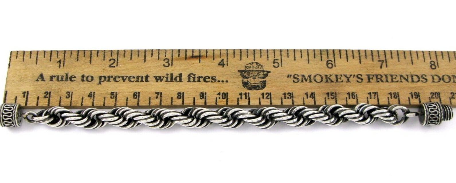 Suarti Sterling Silver 925 7.7″ Rope Bracelet 48.7G
