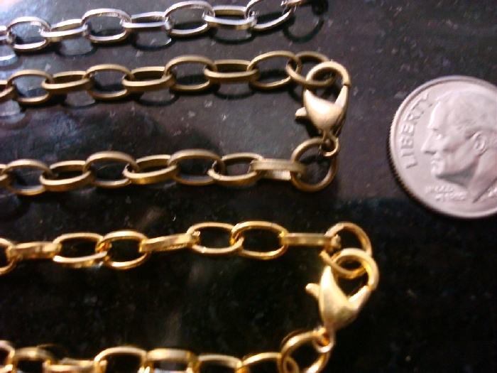5pcs 5 colors plated 8″ cable link 7X5mm charm bracelet chains add charms pch052