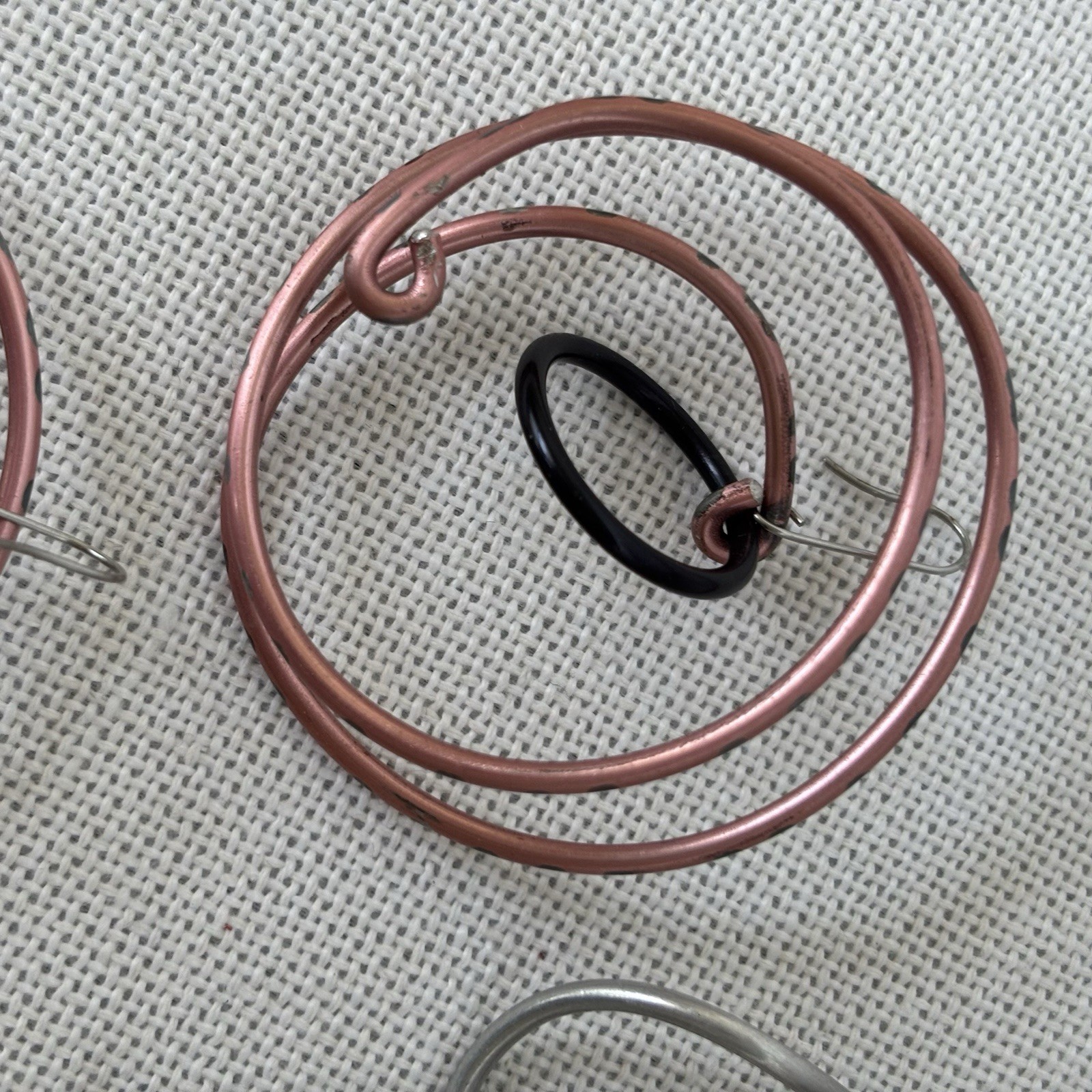 Set Of 4 Pairs Of Aluminum Dangle Earrings Artisan Made 1980’s