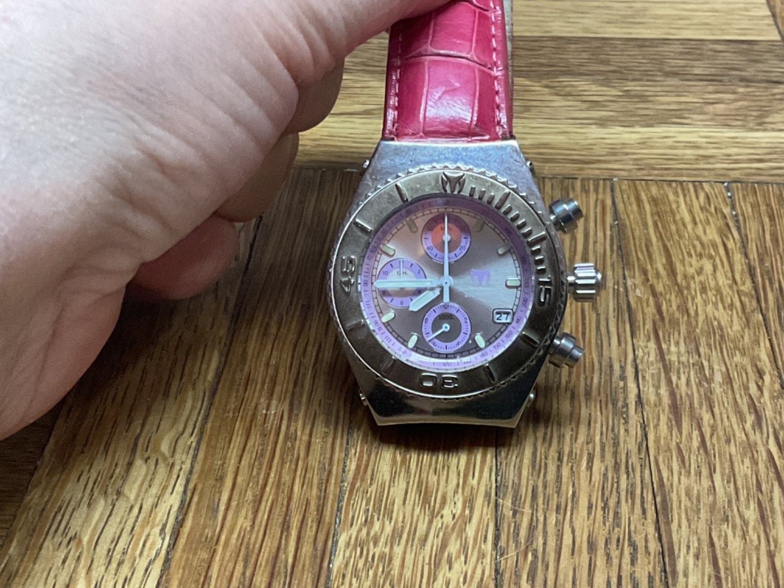 TechnoMarine Cruise CS11 45mm Unisex Chronograph 200M Louisiana Alligator Strap