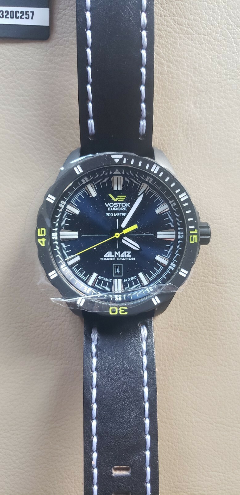 Vostok-Europe Almaz Automatic Black Leather Strap