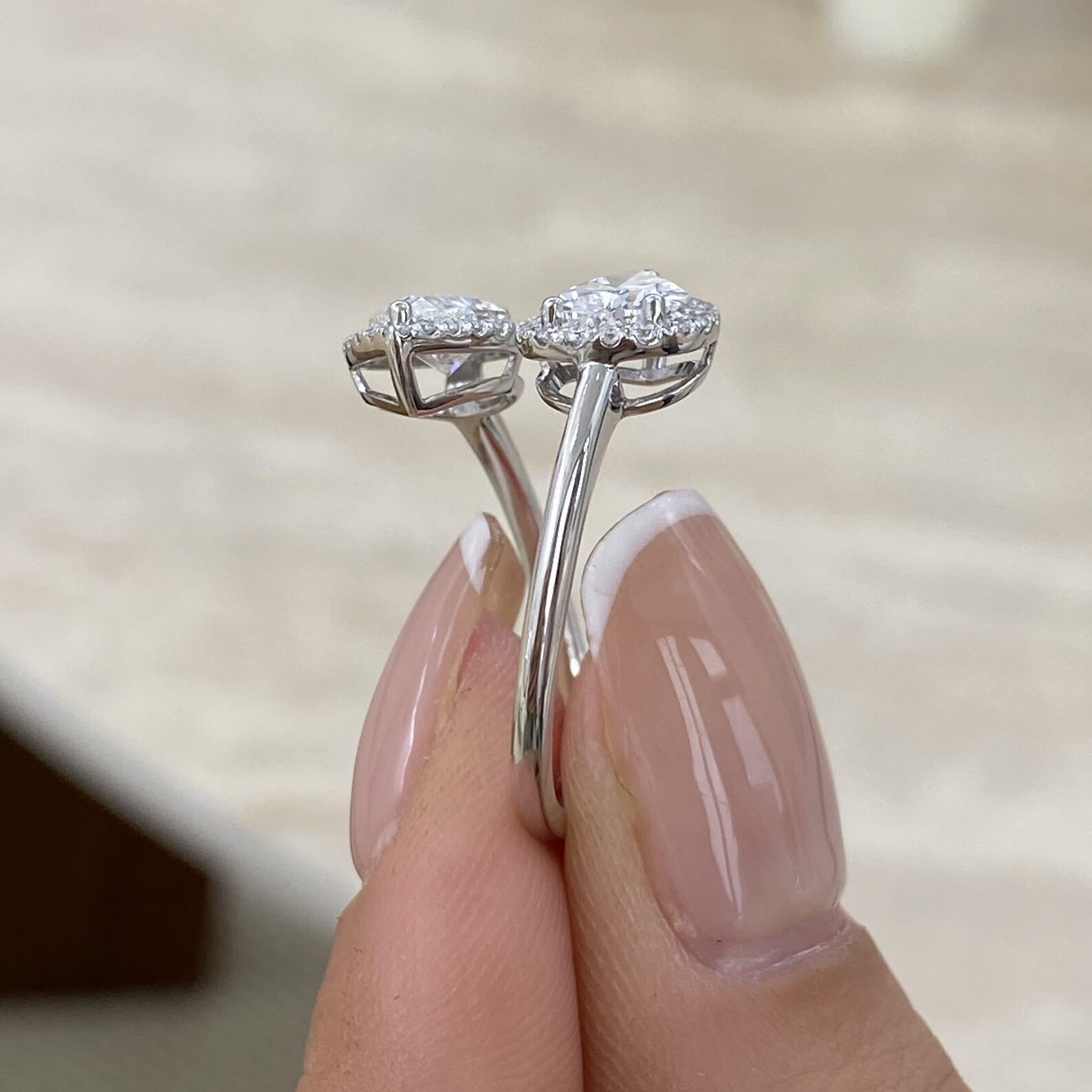 3.00 CT Certified Pear Cut White Diamond Ring, Tariffs FREE & Matching Studs.