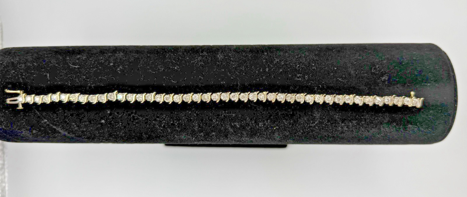14k Yellow Gold 43 Diamonds 2.5 Ct S-Link Tennis Bracelet 7.5″ 8.8 grams