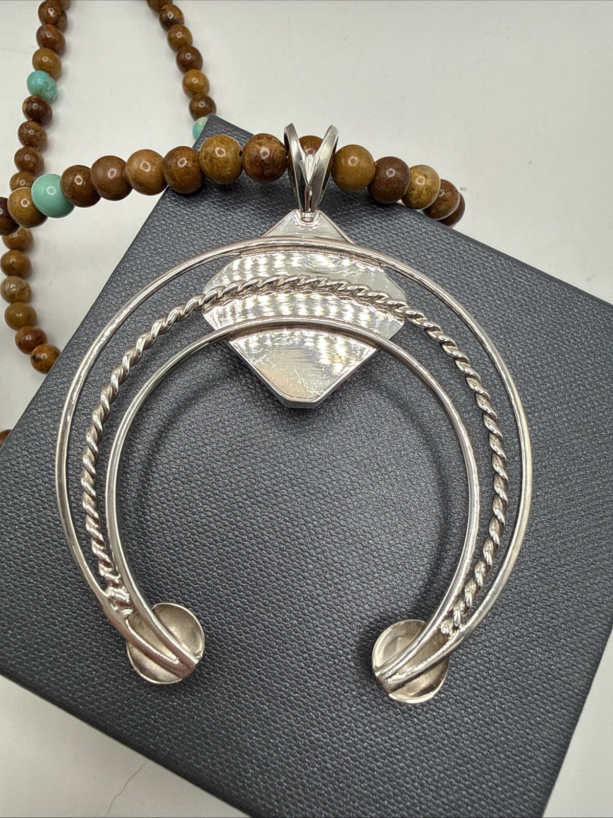 Jay King Mexican Campitos Turquoise & Jarosite Sterling Silver Naja Necklace