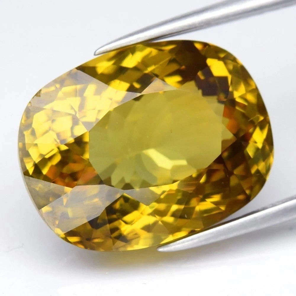 10.23 Ct Natural Flawless Ceylon Yellow Sapphire Cushion Certified Gemstone