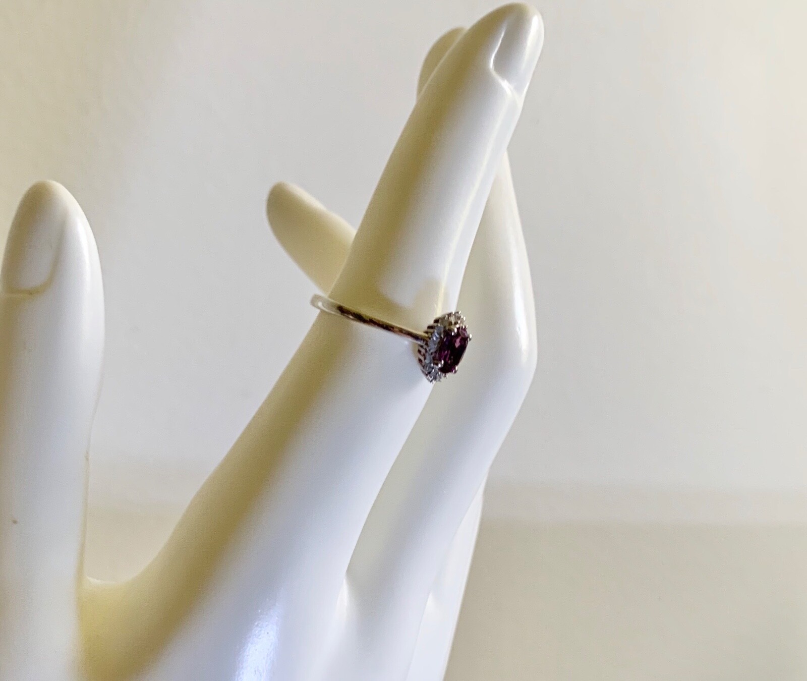 Radiant Ember Garnet, Diamond Art Deco Ring – Size 6 (.60 ctw.)