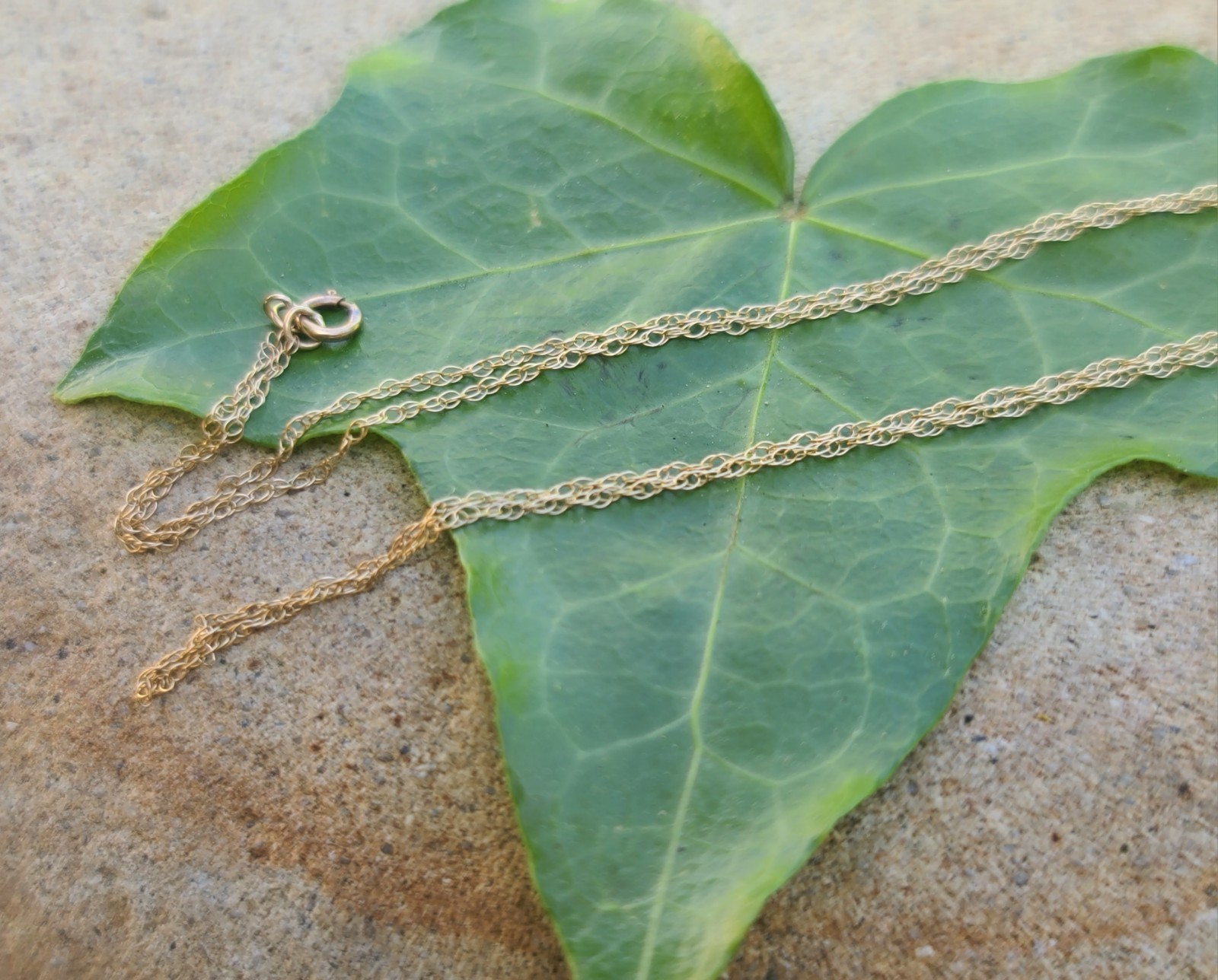 10k Solid Yellow Gold Dainty Cable Chain Necklace 18″ Length x 1mm Width