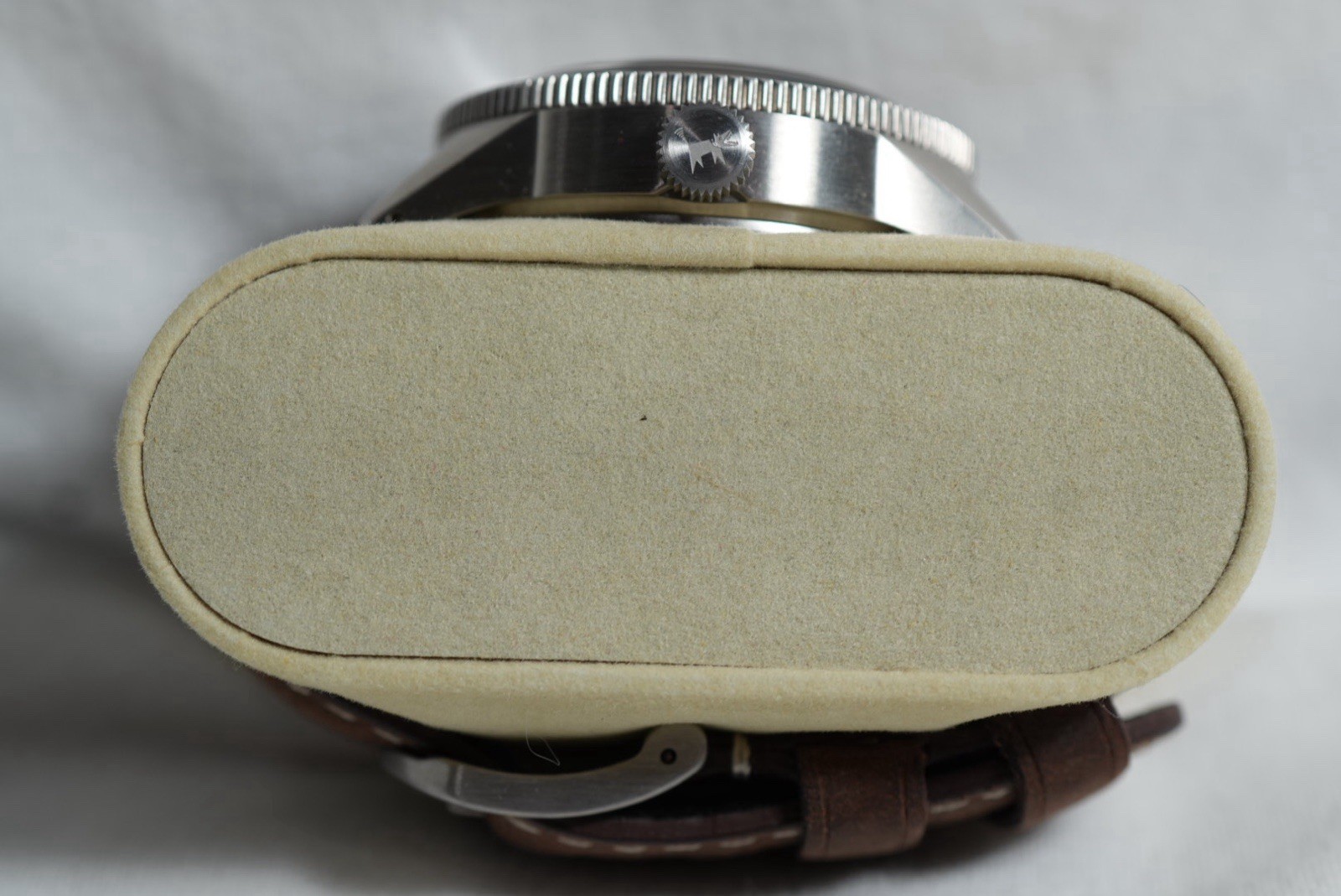 Phantom Automatic Diver 40-43.9mm Black Dial Date SS Brown Leather Strap 100m