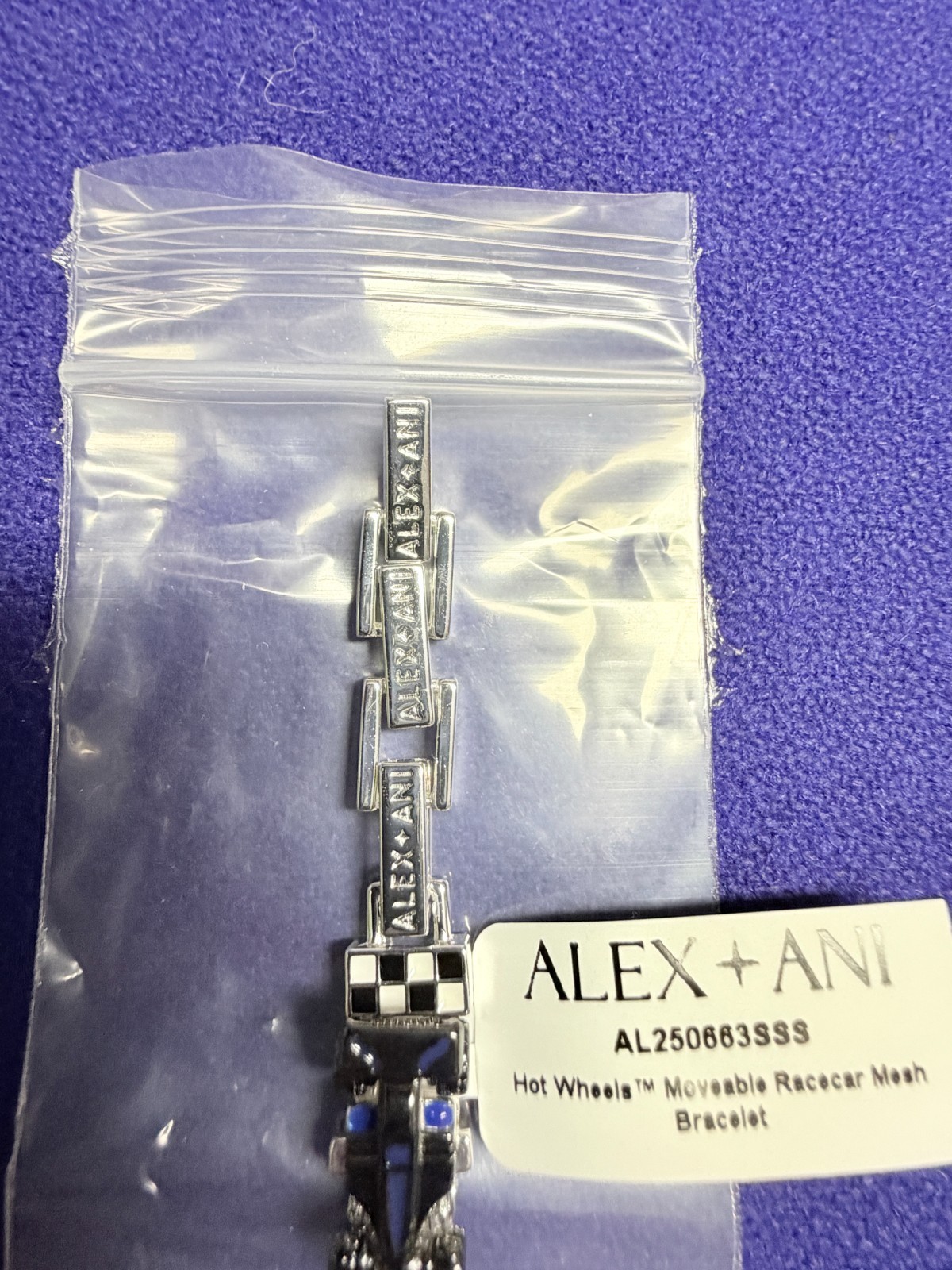 Alex and Ani Hot Wheels Moveable Racecar Mesh Bracelet New