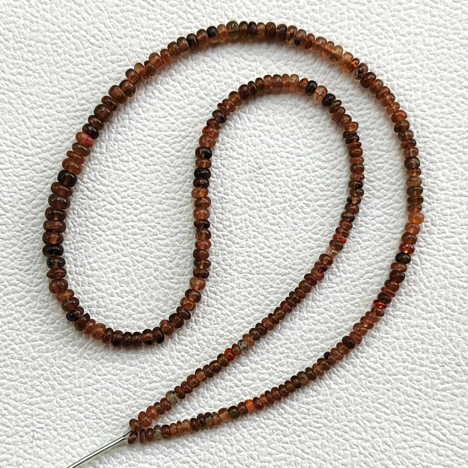 Natural Spain Andalusite Rondelle Smooth Beads 16″ Strand 3-4.5mm Gemstone