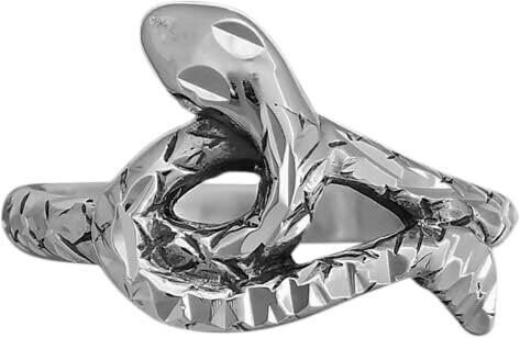 Diamond Cut Intertwined Snake Ring