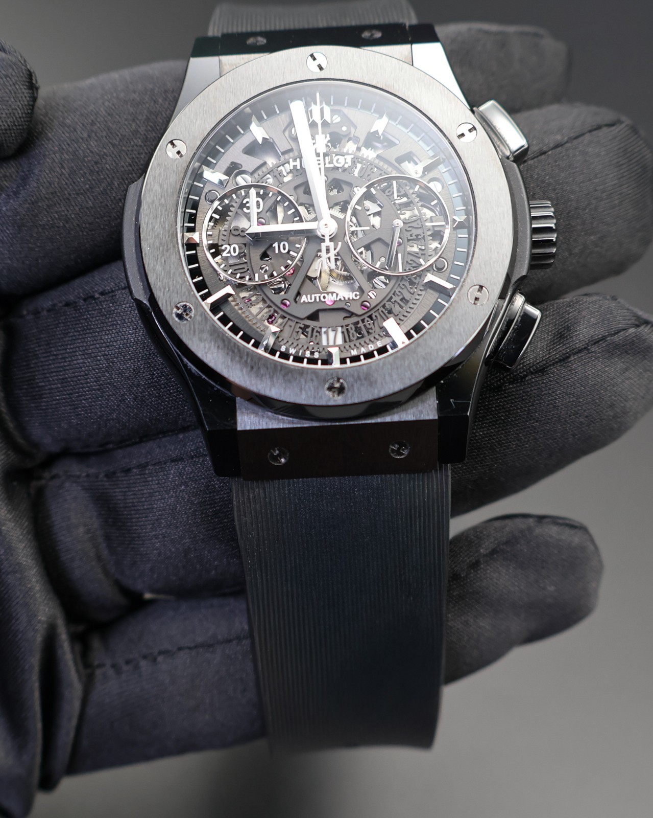 Hublot Classic Fusion Aerofusion Black Magic Skeleton 525.CM.0170.RX $18.8k MSRP