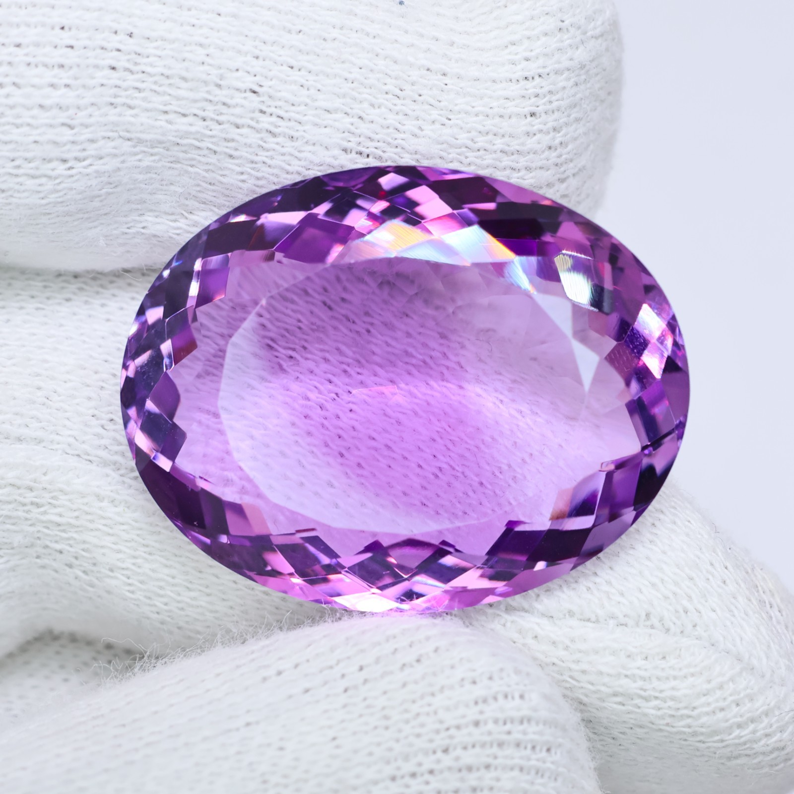 Certified 100% Natural Amethyst Oval Cut Gemstone, Weight: 53.20 Carats