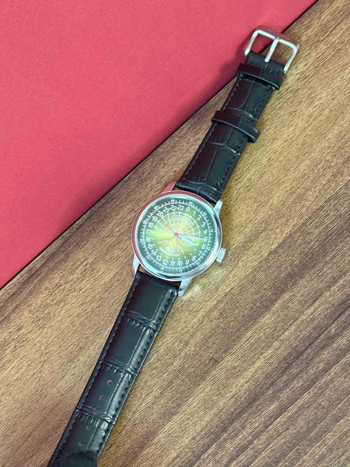 Watch Raketa 24h Automatic Wrist Men’s Russian Soviet USSR Polar Day Green