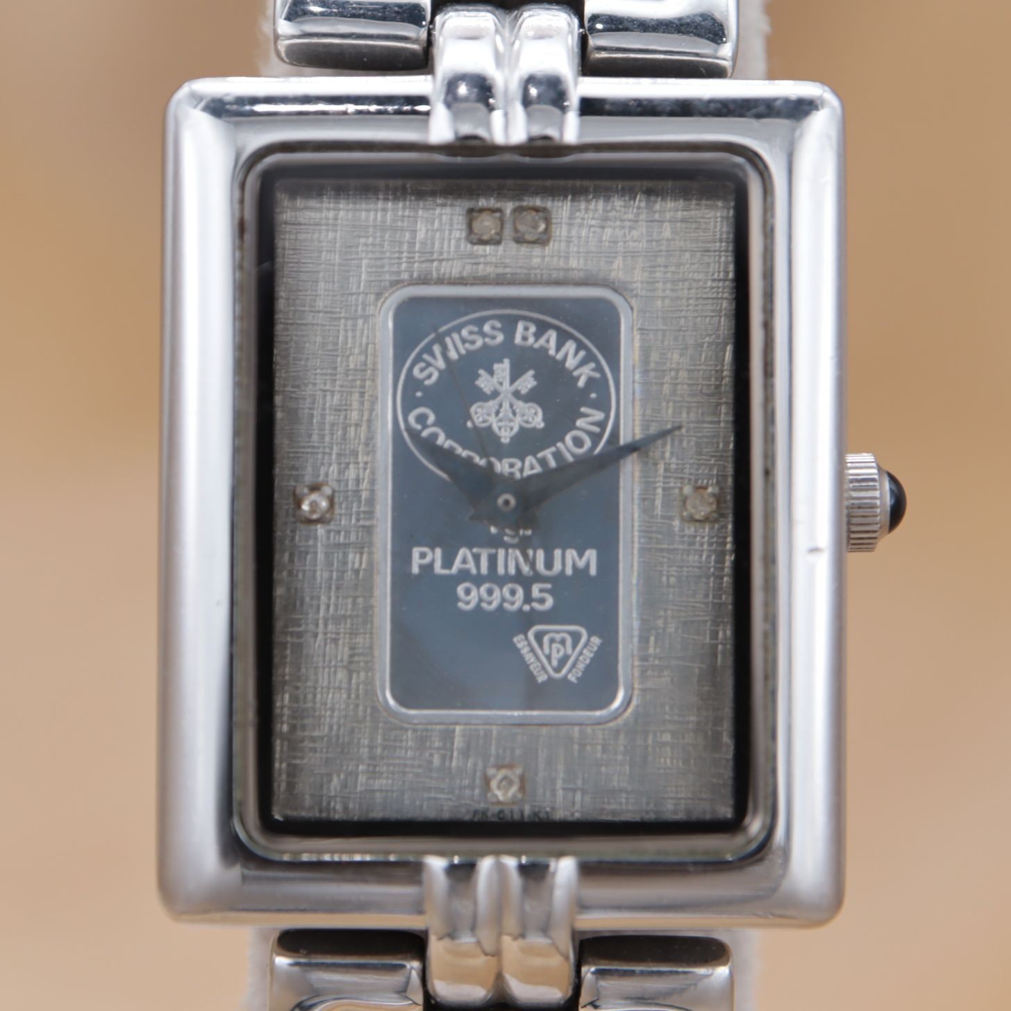 ELGIN FK-611-K1 Platinum 999.5 Dial Watch 17cm/6.69in Quartz Rectangular