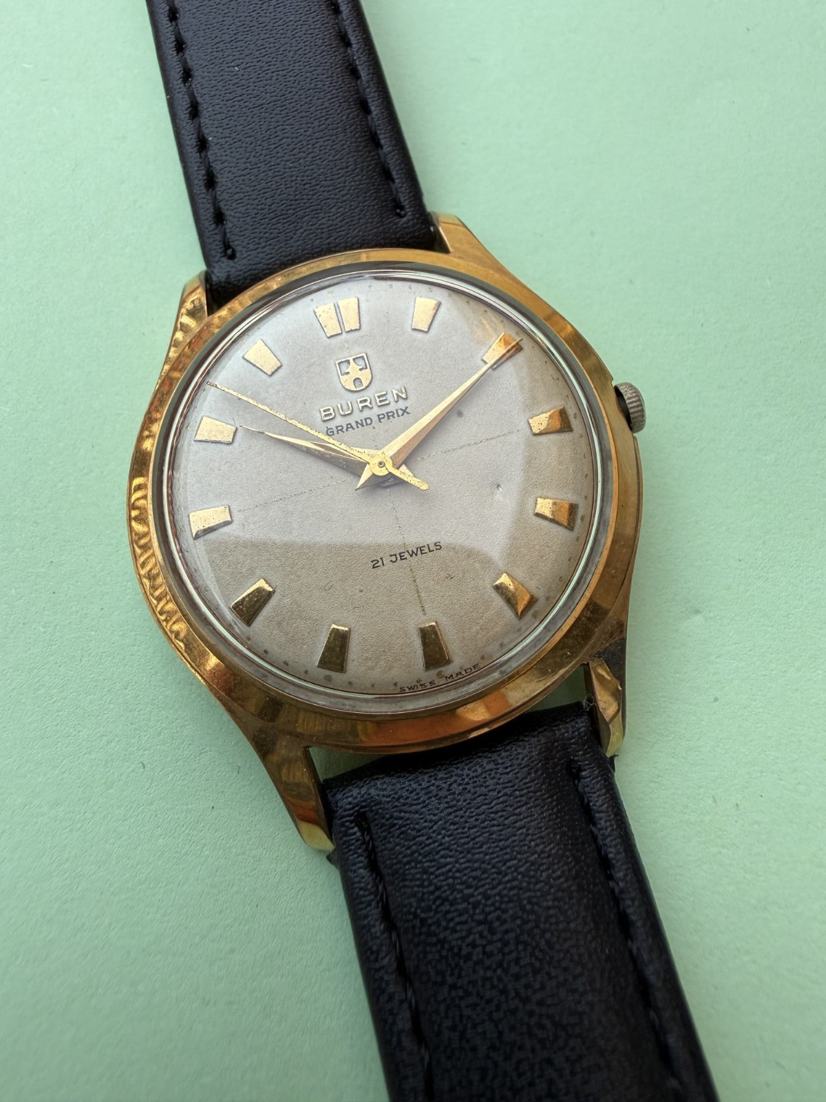 Buren Grand Prix Vintage Gold-Plated Watch