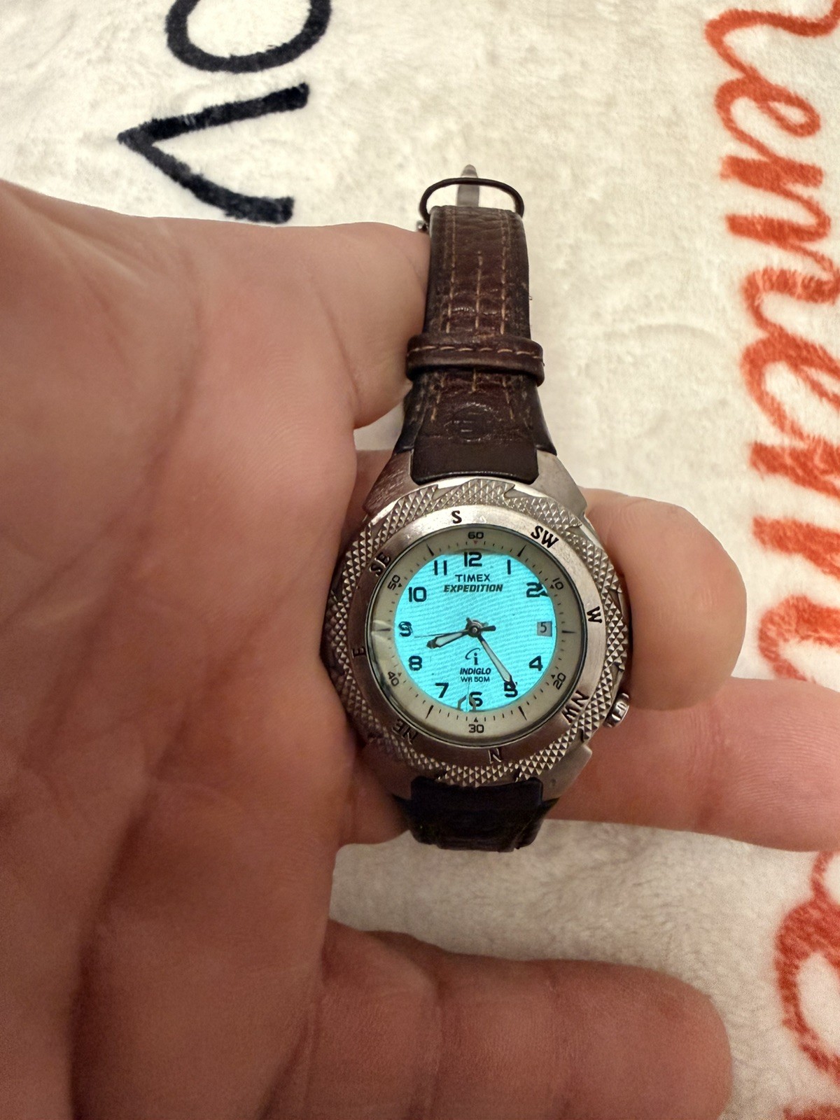 Timex Expedition Indiglo Womens Watch 32mm Easy Set Alarm Leather New Battery