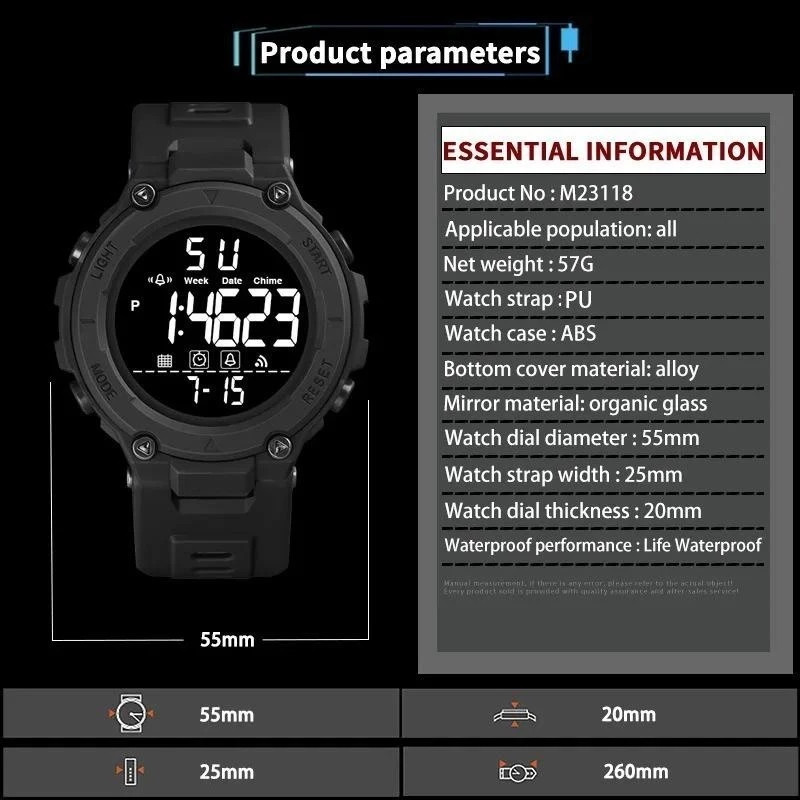 Men Digital Sport Watch