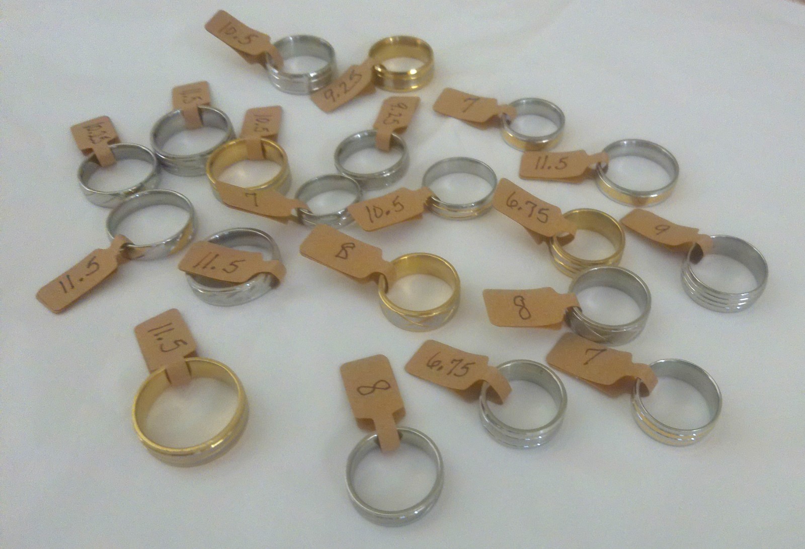 New Goldtone Silvertone Textured Band Rings Assorted Sizes & Widths as Pictured