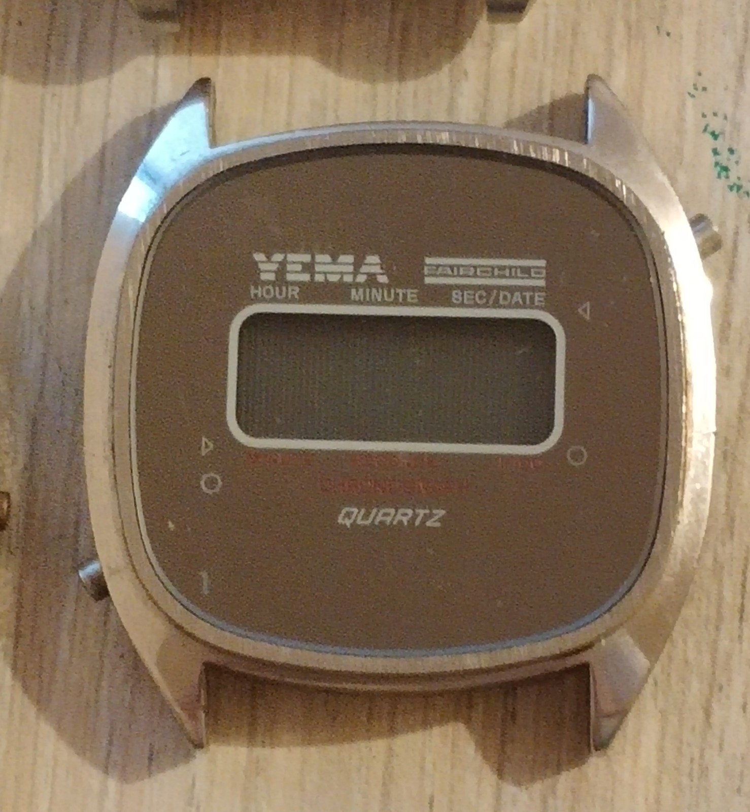 Vintage lot of six men’s Yema digital quartz watches parts or repair