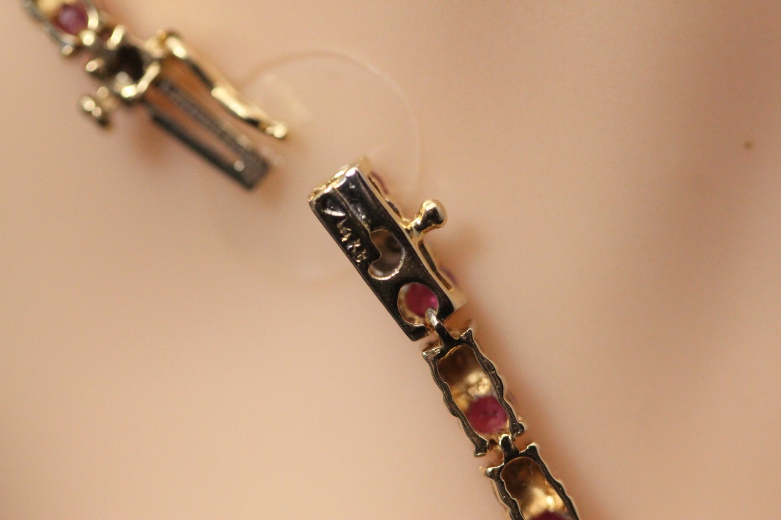14K Yellow Gold Round Ruby & Diamond 7.5″ Tennis Bracelet 8.8 Grams (BR5028)