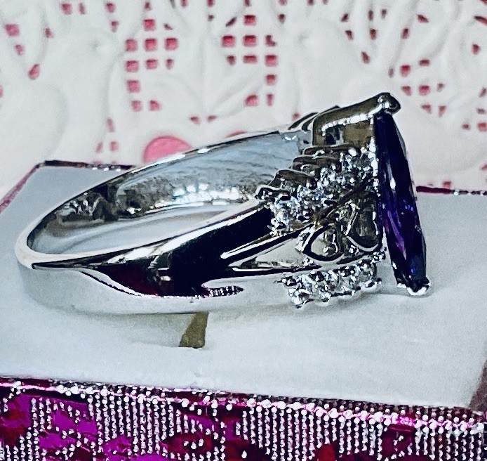 AMETHYST RING – 10X5mm Or 1.0ctw – Marquise Cut – Silver Setting!!!