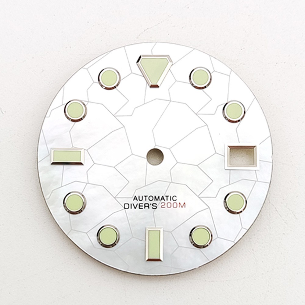 28.5mm Lume Diver Dial Mosaic Pattern Fit Auto Movement Mod