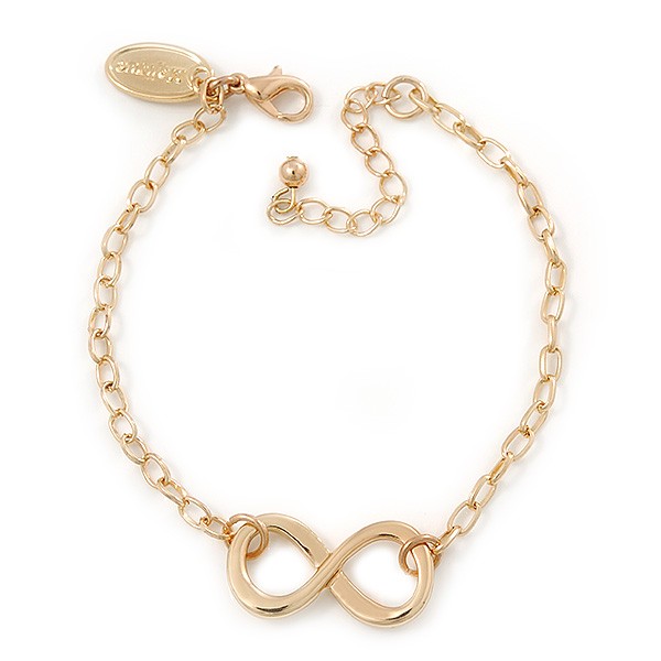Polished Gold Plated ‘Infinity’ Bracelet – 18cm Length/ 5cm Extension