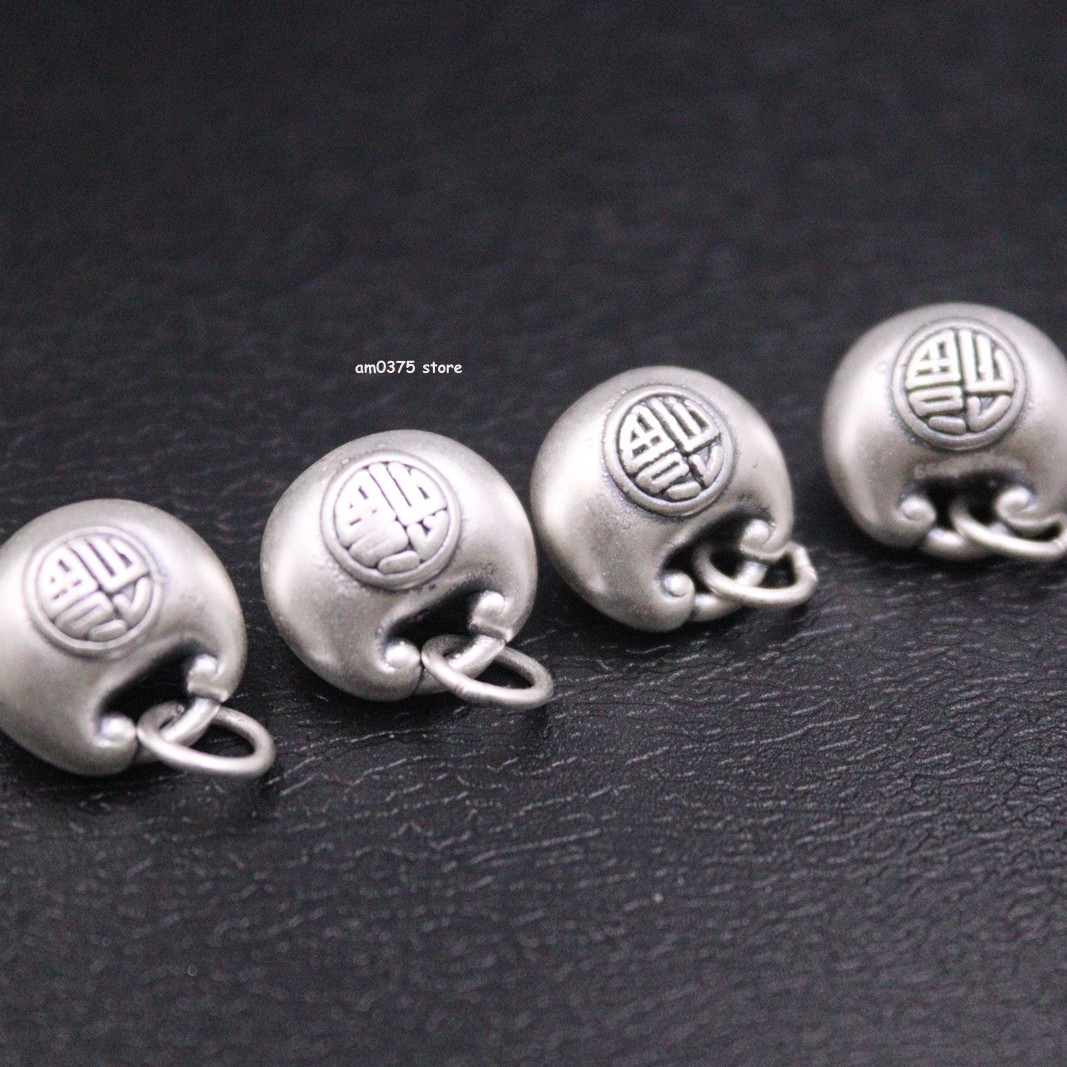 1pcs Real 999 Fine Silver Ruyi Fu Lock Pendant Charms Accessories Loose Bead